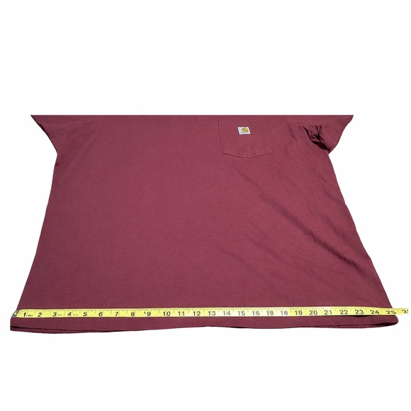 Carhartt K87 Loose Fit Heavyweight Pocket T-Shirt XL Maroon 100% Cotton - Picture 8 of 9